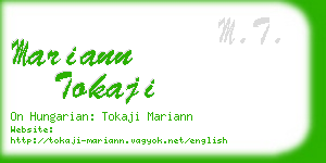 mariann tokaji business card